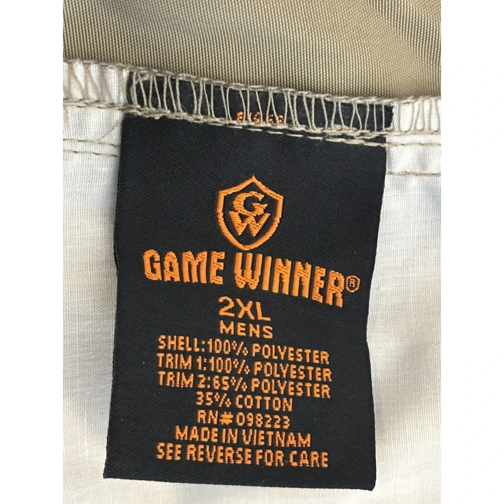 Here you go: Poshmark Title: Game Winner Brush Hunting Pants Men's 2XL Tan/Green